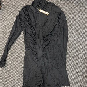 Skims Black Ruched Cover Up Dress